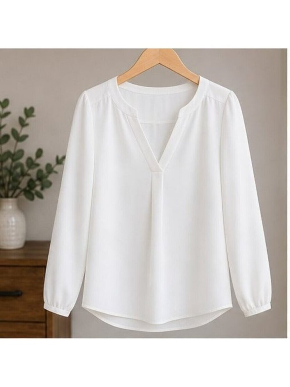 White V Neck Top
